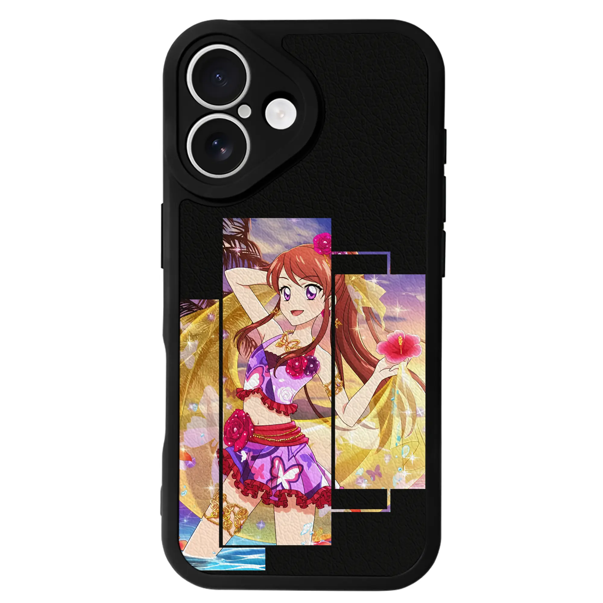アイカツ グッズ 紫吹 蘭 - IPhone 16シリーズ対応 ・ シリコンスマホケース ・ レザー調 ・ 高精度フィット ・ 耐衝撃 ・ ワイヤレス充電対応 ・ 精密カット